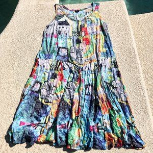 Vibrant Asymmetrical Dress with Artistic Flair
